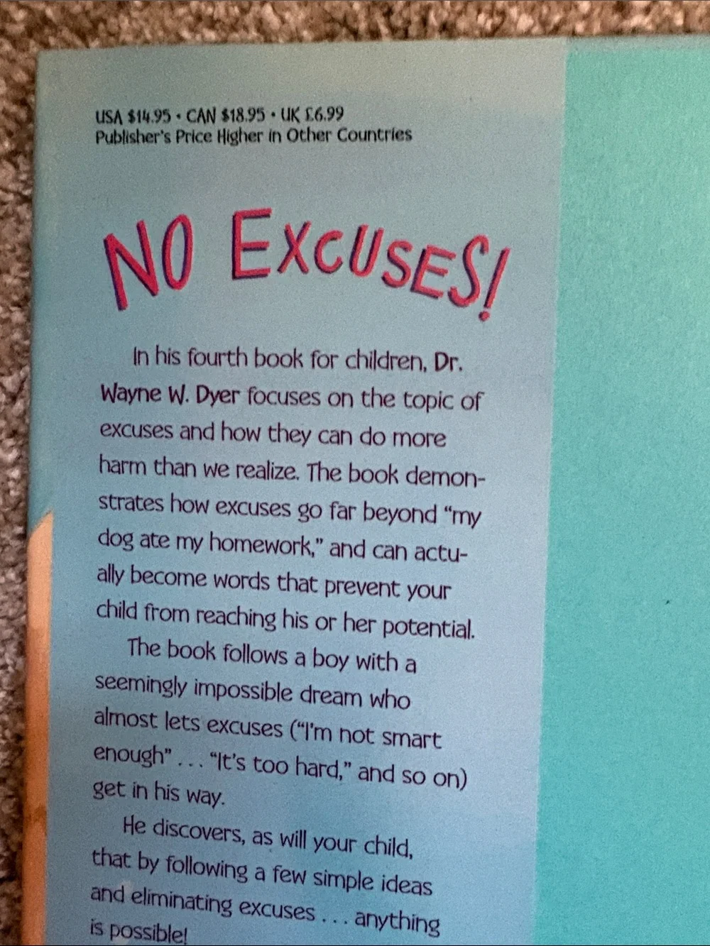 No Excuses! Kids Picture Book — Blue Cover